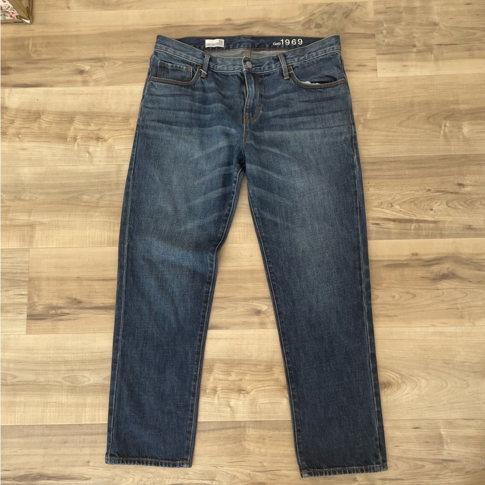 GAP Women’s sexy boyfriend Straight Fit Dark Blue Jeans